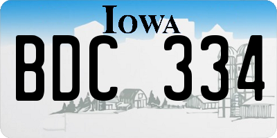 IA license plate BDC334