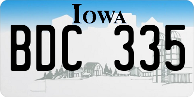 IA license plate BDC335