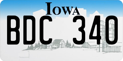 IA license plate BDC340