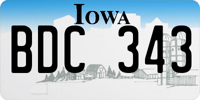 IA license plate BDC343