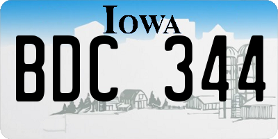 IA license plate BDC344