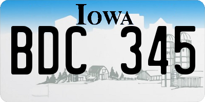 IA license plate BDC345