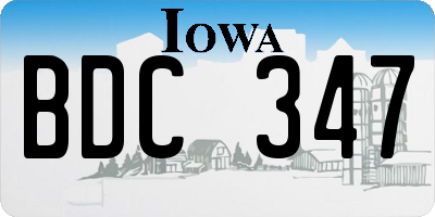 IA license plate BDC347