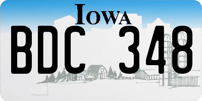 IA license plate BDC348