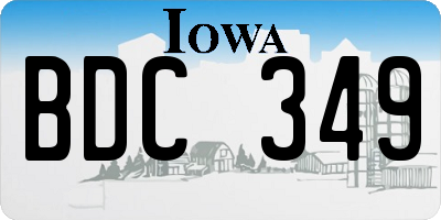 IA license plate BDC349
