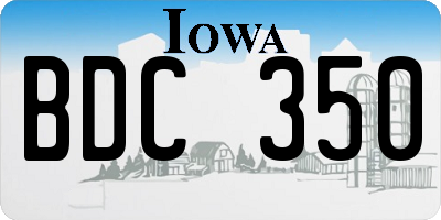 IA license plate BDC350