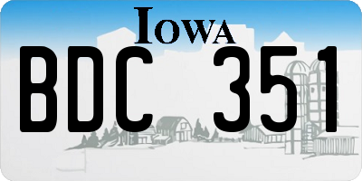 IA license plate BDC351