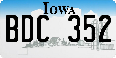 IA license plate BDC352