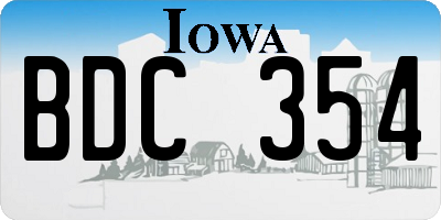 IA license plate BDC354
