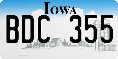 IA license plate BDC355
