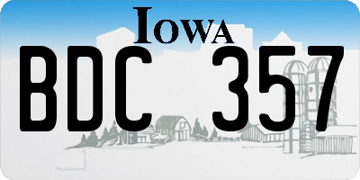 IA license plate BDC357