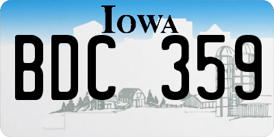 IA license plate BDC359