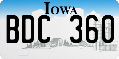 IA license plate BDC360