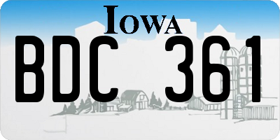IA license plate BDC361