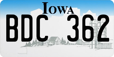 IA license plate BDC362