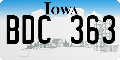 IA license plate BDC363