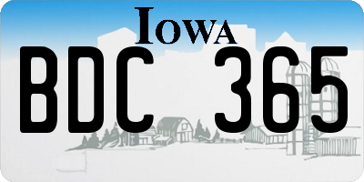 IA license plate BDC365