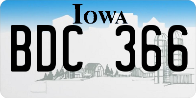 IA license plate BDC366