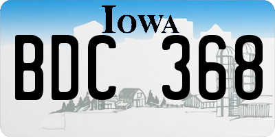IA license plate BDC368