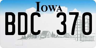 IA license plate BDC370