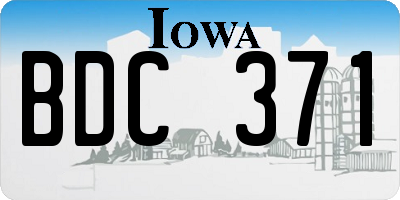 IA license plate BDC371