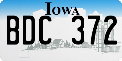 IA license plate BDC372