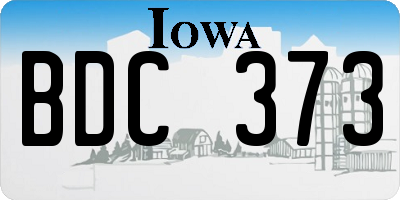 IA license plate BDC373
