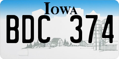 IA license plate BDC374