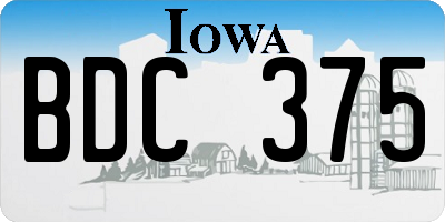 IA license plate BDC375