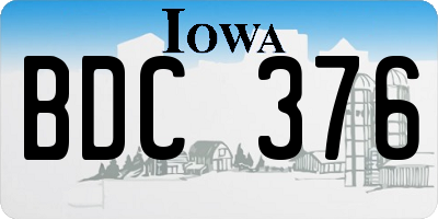 IA license plate BDC376