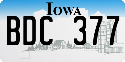 IA license plate BDC377