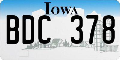 IA license plate BDC378