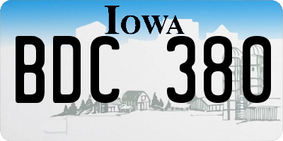 IA license plate BDC380