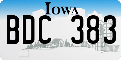 IA license plate BDC383