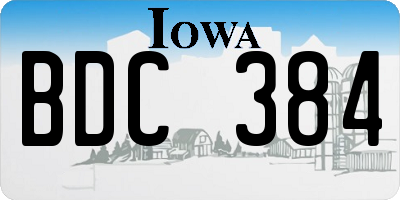 IA license plate BDC384