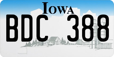 IA license plate BDC388