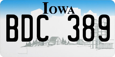 IA license plate BDC389