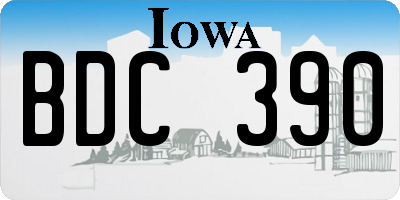IA license plate BDC390