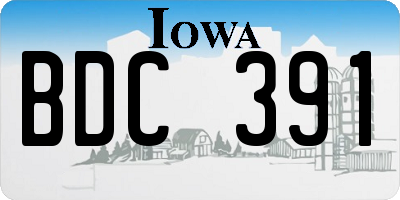 IA license plate BDC391