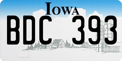IA license plate BDC393