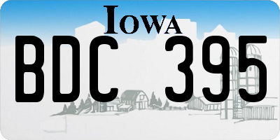 IA license plate BDC395