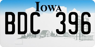 IA license plate BDC396