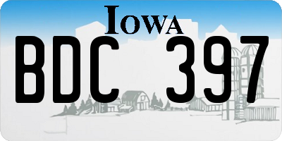 IA license plate BDC397