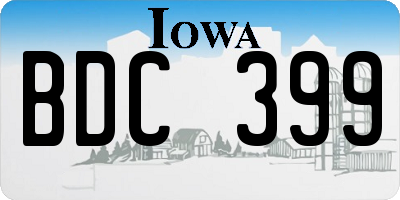 IA license plate BDC399