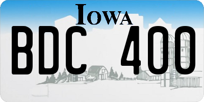 IA license plate BDC400