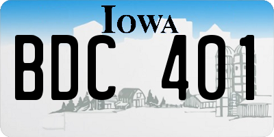 IA license plate BDC401