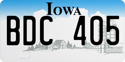 IA license plate BDC405
