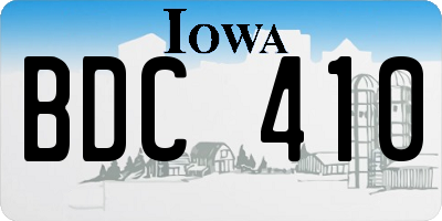 IA license plate BDC410