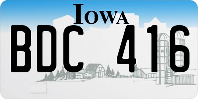 IA license plate BDC416