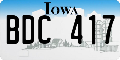 IA license plate BDC417